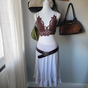 Studio West White Midi Skirt